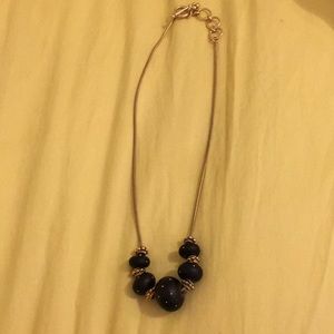 Handcrafted black bead necklace